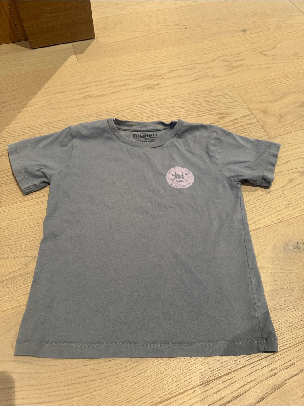 Munster Grey Tee with Pink Logo Patch